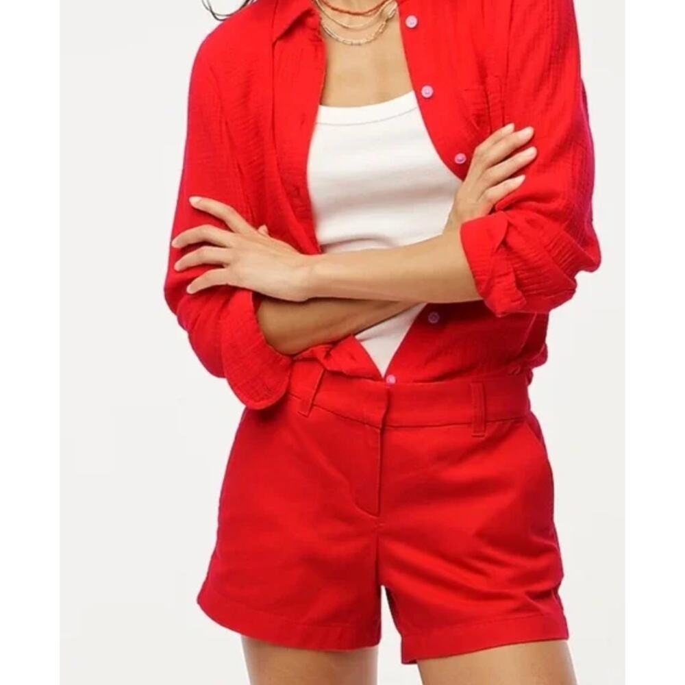 J.Crew 3.5" Classic Chino Short Red Preppy Nautical Casual Womens US 6 NWT